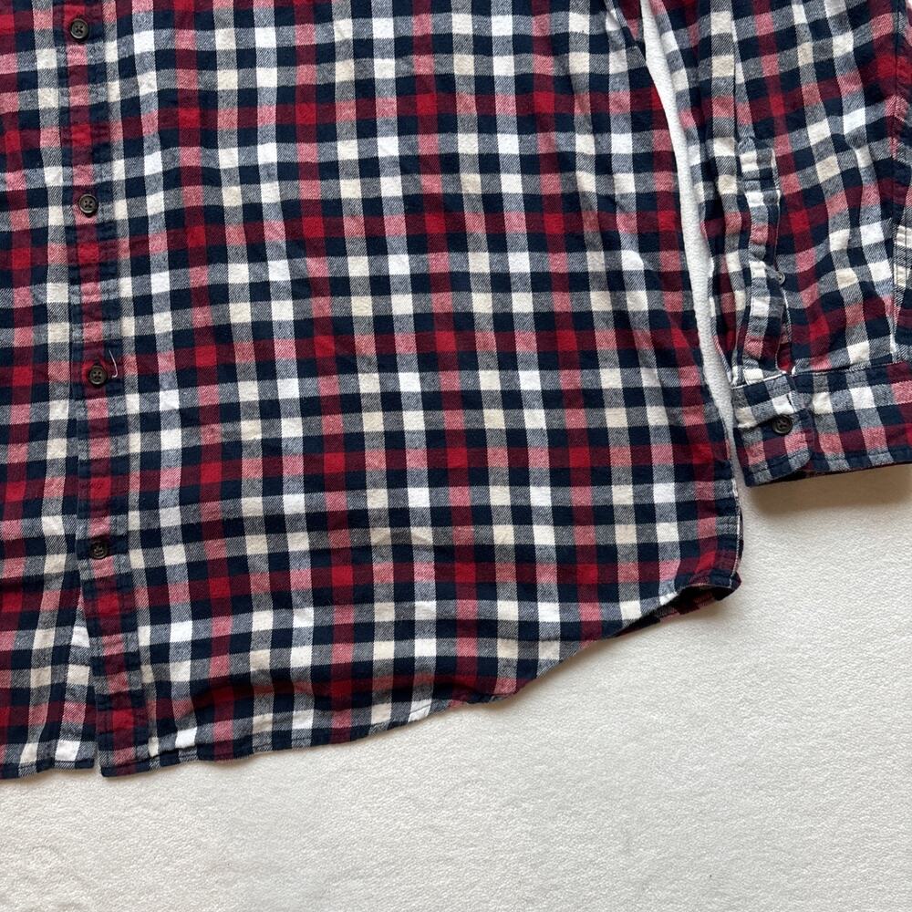 The Foundry Supply Co Men 3XL Long Sleeve Red Plaid Shirt Super Soft 100% Cotton - Picture 6 of 14